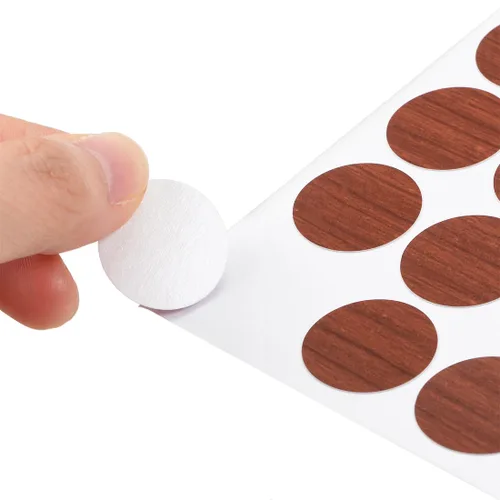 Vista 3 de uxcell 3 hojas/162 piezas de calcomanías para cubrir agujeros de tornillo, 0.827 in de diámetro de PVC, tapas autoadhesivas a prueba de polvo