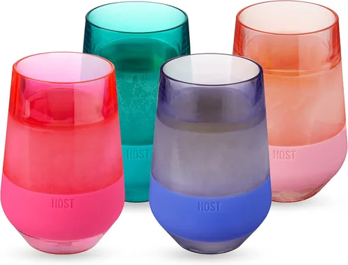 Vista 14 de Host Vasos Enfriadores de Vino con Congelación, Copas de Vino de Plástico para Vinos Tintos y Blancos, Vaso Aislante de Doble Pared Congelable