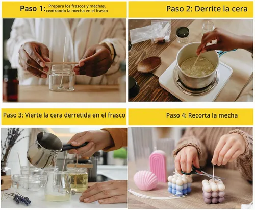 Vista 2 de Beesworks - 100 unidades de mecha de algodón para velas de 6 pulgadas, preenceradas, para fabricación de velas, bricolaje de velas