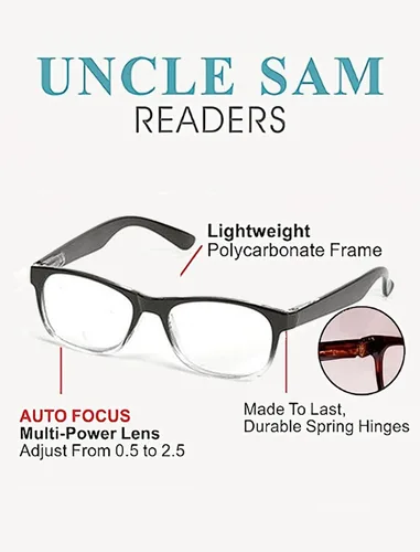 Vista 3 de Paquete de 5 lentes de lectura de enfoque automático, lentes de lectura con ajuste automático Dial Vision, lentes de ojo flexibles y claros