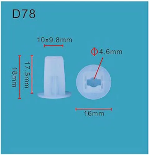 Vista 87 de Autobahn88 - Clip de remache tipo push-in para parachoques, compatible con Renault (OEM: 054000001R) (Paquete de 20)