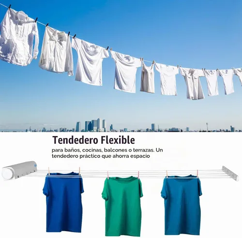 Vista 2 de Joyzan Tendedero retráctil, líneas de ropa interior Secador ajustable de 5