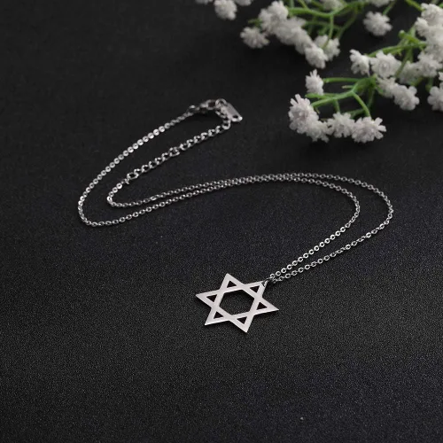 Vista 4 de EUEAVAN Collar con dije de estrella de David para mujer, con dije hexagonal, amuleto, simbólico, judío, Israel, religioso, David, joyería de regalo