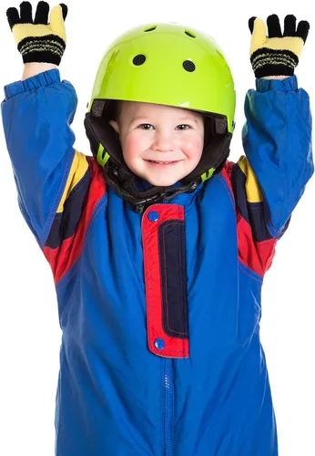 Vista 4 de SATINIOR 5 pares de guantes de dedos completos para niños, guantes de punto cálidos guantes de invierno para niños pequeños y niñas, suministros