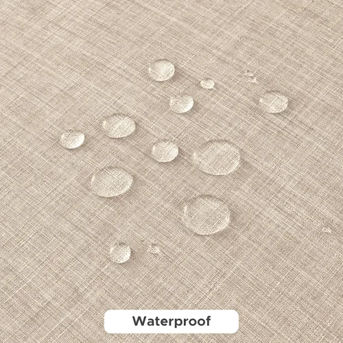 Vista 4 de Fitable - Manteles de lino sintético para mesas rectangulares: Mantel de granja resistente al agua y a las manchas, manteles de arpillera