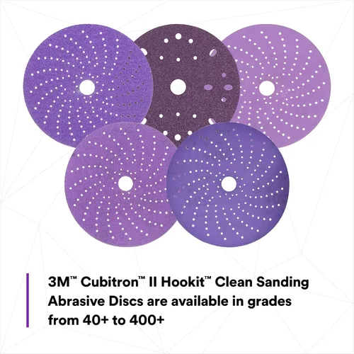 Vista 11 de 3M Cubitron II Hookit 31370 - Disco abrasivo de lijado limpio, 6 pulgadas, grado 40+, paquete de 50 discos, alto rendimiento, larga duración