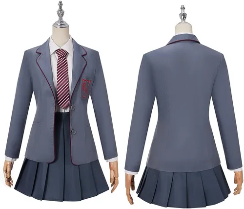 Vista 4 de Disfraz de Matilda de Roald Dahl, la musical, gris, para cosplay, uniforme escolar, traje de fiesta de Halloween