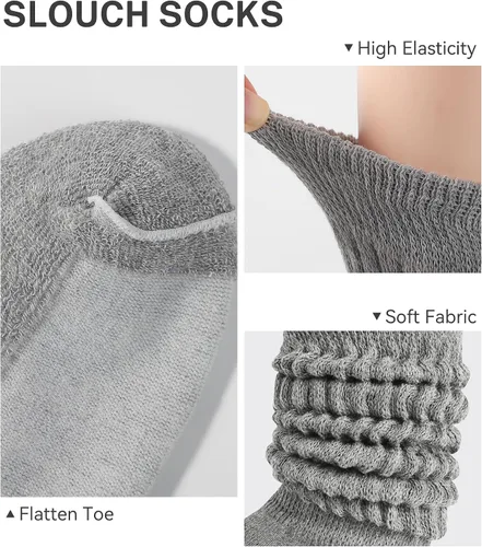 Vista 2 de Slouch Socks Women,Scrunch Socks,Knee High Slouchy Socks for Women