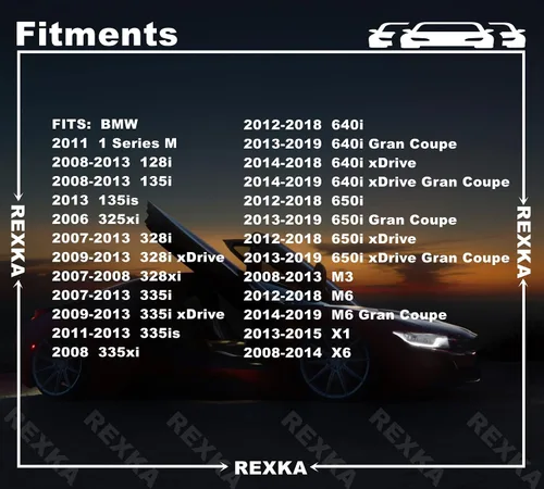Vista 3 de Rexka Juego de 20 pasadores y ojales para panel basculante para BMW E90 E91 E92 E93 E88 E81 E82 E87 E06 F12 F1 X1 X6 07147122913 07147122912