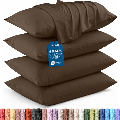 Vista 52 de Utopia Bedding - Juego de 2 fundas de almohada tamaño estándar, con cierre de sobre, tela de microfibra cepillada suave, resistentes al encogimiento