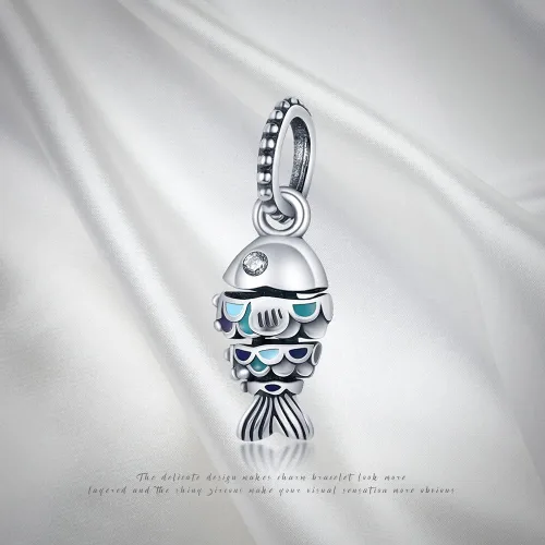 Vista 6 de Pandach Dijes de plata de ley 925 para pulsera y collar, colgante con piedras de circonita cúbica 5A, cuentas de joyería, regalos para mujeres