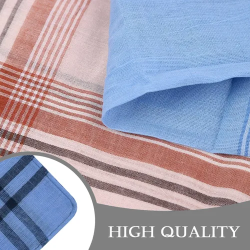 Vista 3 de WOXVM Pañuelos para hombre, paquete de 12 pañuelos suaves para hombre, surtido de primera calidad, pañuelos cuadrados de bolsillo para hombre