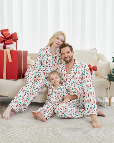 Vista 3 de DAUGHTER QUEEN Pijamas de Navidad para la familia, niños de 6 a 15 años, tallas de adultos S-XXL