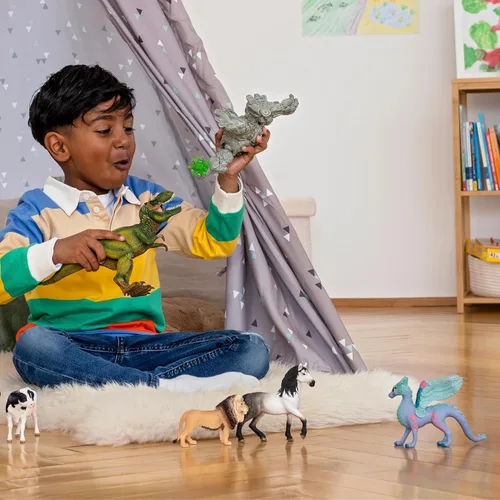 Vista 8 de Schleich Bayala - Set de juguete de 2 piezas de dragón de flores y bebé - Lindas figuras de dragón para niñas y niños - Figuras de animales de hadas