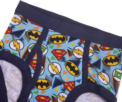 Vista 7 de DC Comics Boys' 100% Cotton Briefs with Prints Including Superman, Batman, The Flash Logos, Sizes 23t, 4t, 4, 6, 8