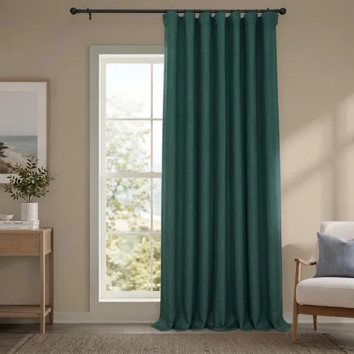 Vista 24 de HPD Half Price Drapes - Cortinas de lino sintético para sala de estar (2 paneles) - 100 pulgadas de ancho x 84 pulgadas de largo - Cortinas