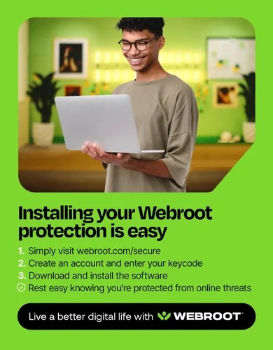 Vista 7 de Webroot Internet Security Plus Antivirus Software 2026 3 Device 1 Year Keycard for PC/Mac/Chromebook/Android/IOS + Password Manager Packaged