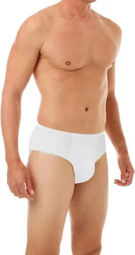 Vista 2 de Underworks Paquete de 10 ropa interior desechable para hombre, 100% algodón, para viajes, estancias hospitalarias, emergencias