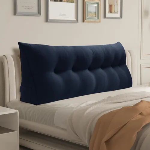 Vista 17 de WOWMAX - Almohada grande triangular con respaldo para cabecera, almohada de posicionamiento para lectura en forma de cuña, con funda extraíble