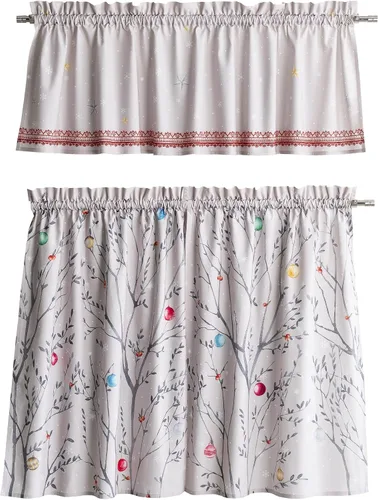 Vista 43 de Maison d' Hermine Juego de cortinas de cocina para ventanas, juego de cortinas de cocina 100% algodón, cenefas para el hogar [2 niveles