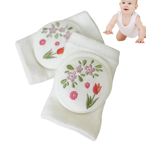 Vista 8 de Rodillera para bebé, rodillera antideslizante para gatear, protectores de rodilla elásticos ajustables para niños, rodillera de algodón suave