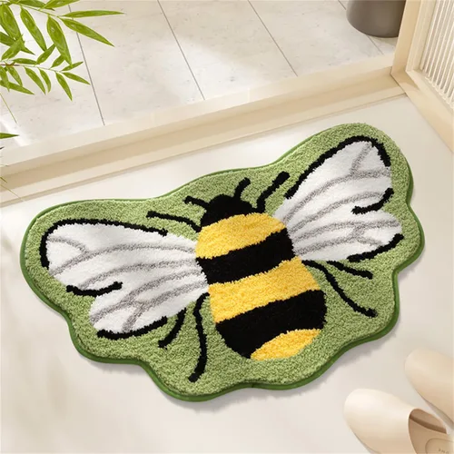 Vista 5 de Ankah Alfombra de Ducha Tapete de Baño Serie Bosque Diseño de Dibujos Animados Alfombra de Baño, Esponjosa, Suave, Antideslizante, Duradera