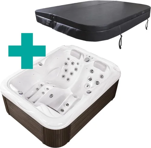 Vista 7 de Bueno Spa Atlanta 3 - Personas 37 - Chorros Bañera de hidromasaje acrílica en blanco hielo con nuevo aislamiento Arctic Max, ozonizador y cubierta