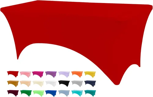 Vista 12 de BDDC - Funda de mesa ajustada de 4 pies, manteles de elastano negros, manteles elásticos lavables y resistentes a las arrugas para eventos, bodas