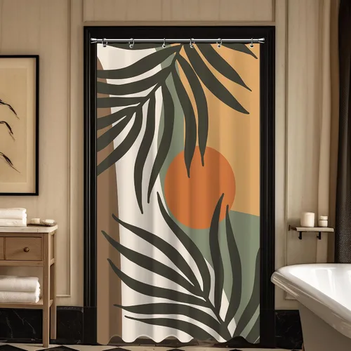 Vista 21 de Cortina de ducha pequeña para casa rodante, tamaño medio, estilo retro de los 70, con flores bonitas, estética abstracta de margaritas, decorativa