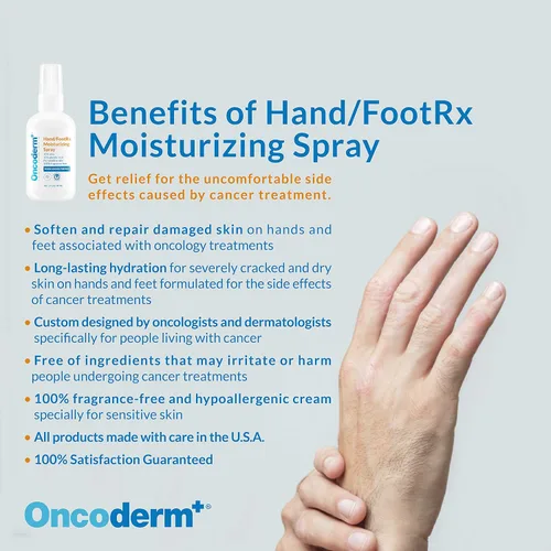 Vista 3 de Oncology Skin Care - Spray hidratante para manos y pies. Cuidado de la piel para personas que viven con cáncer. Gran regalo para pacientes