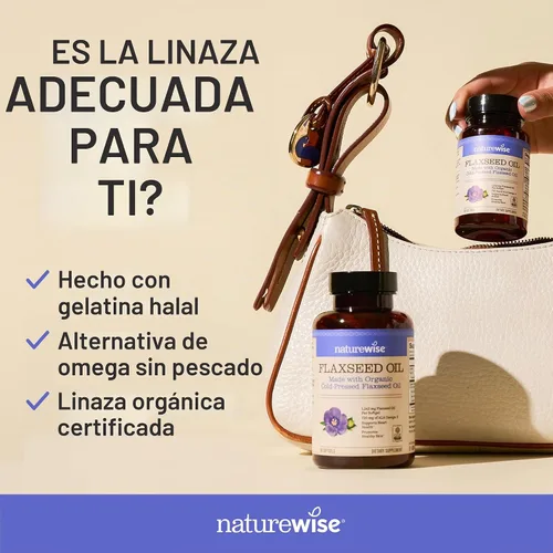 Vista 8 de NatureWise Aceite de linaza de 1200 mg, Omega 3 6 9 sin pescado con 720 mg de ALA, suplemento dietético para apoyo a la salud cardíaca, orgánico