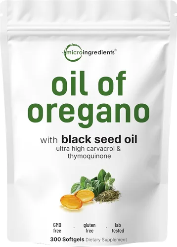 Vista 10 de Micro Ingredients Aceite de orégano con aceite de semilla negra, 75 cápsulas blandas Complejo de aceite de orégano 2 en 1 y aceite de semilla