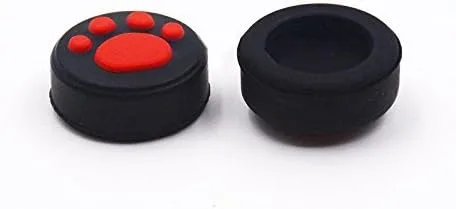 Vista 3 de 2 fundas de silicona analógicas antideslizantes para el pulgar, tapas de botón para Nintendo Switch NS y Switch Lite Joy-con Controller (rojo)