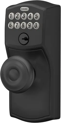 Vista 3 de Schlage Cerradura electrónica del teclado, manija de palanca, borde Negro mate