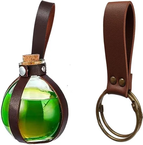 Vista 19 de SUMGOGO Botella mágica oscura de poción de corcho para Halloween, cosplay, feria Ren, accesorios de bruja, accesorios de disfraz, vaso redondo