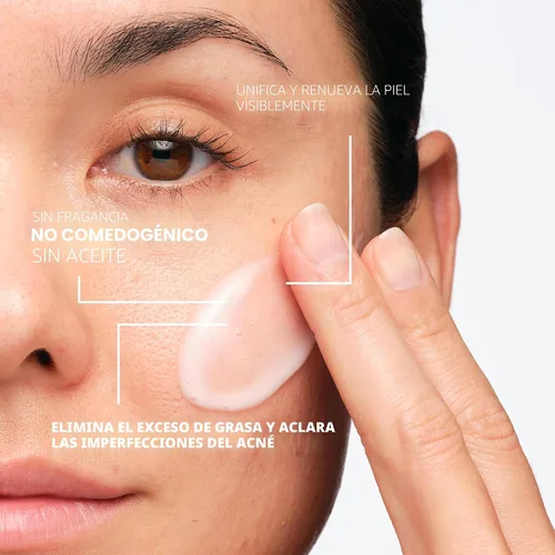 Vista 3 de La Roche-Posay Effaclar Dual Limpiador Facial para Acné con 4% de peróxido de benzoilo y exfoliante LHA, tratamiento para el acné que ayuda a