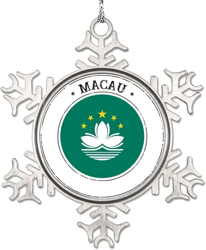 Vista 12 de Adornos de Navidad con la bandera de Nigeria 2022, adorno de copo de nieve para decoración de árbol de Navidad, regalo de recuerdo de metal