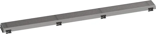 Vista 13 de hansgrohe RainDrain Match Boardwalk - Drenaje de ducha lineal para 27 5/8 pulgadas, con marco de altura ajustable en acero inoxidable cepillado