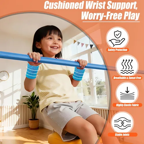 Vista 7 de Triclicks Barra de gimnasia plegable para niños, altura ajustable, barra de entrenamiento junior, barra de entrenamiento horizontal expandible