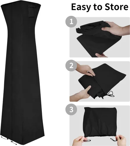 Vista 5 de Easy-Going Funda para calentador de patio con cremallera y bolsa de almacenamiento, impermeable, resistente al polvo, resistente a los rayos UV