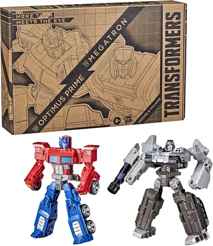 Vista 3 de Transformers Toys Heroes and Villains Optimus Prime y Megatron, paquete de 2 figuras de acción – para niños de 6 años en adelante, 7 pulgadas