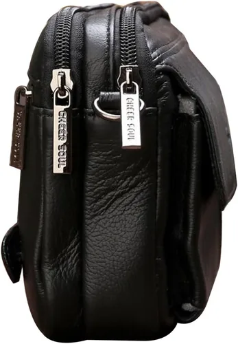 Vista 4 de Genda 2Archer Cartera pequeña de piel para hombre con correa de muñeca