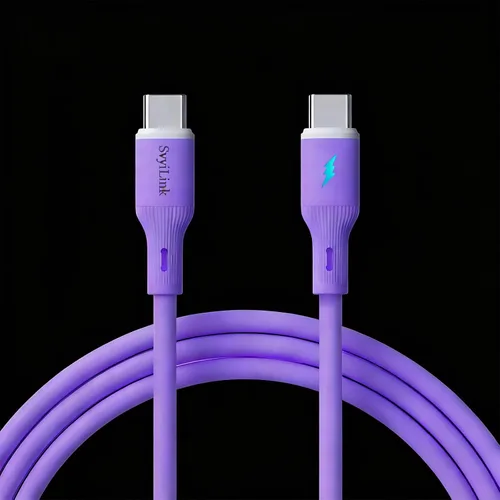 Vista 23 de Cable USB PD cargador rápido iluminado (USB 4 en 1 azul), soporta transferencia de datos, se puede utilizar como luz nocturna, longitud del cable