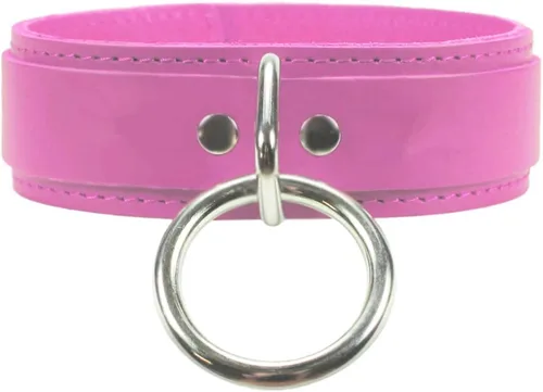 Vista 6 de VP Leather Collar de piel Latigo O-Ring Piel de cordero, Negro -, Pequeña