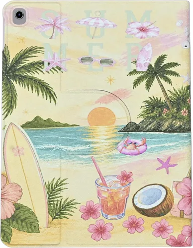 Vista 4 de Funda giratoria para iPad de 9ª/8ª/7ª generación de 10.2 pulgadas (2021/2020/2019), color rosa Funda giratoria de piel sintética de 360 grados