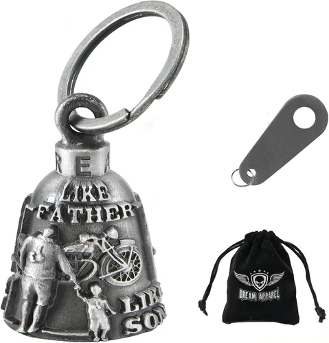 Vista 49 de Dream Apparel Campanas de motocicleta para motociclistas, accesorios de campanas pesadas y llavero para la suerte