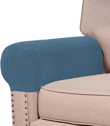 Vista 29 de Turquoize Fundas elásticas para reposabrazos para sillas y sofás, fundas para reposabrazos de sofá de elastano y jacquard, protector de muebles
