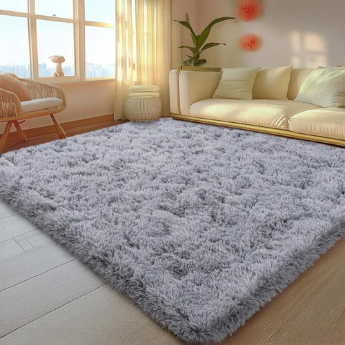 Vista 72 de Mugorn - Alfombras suaves y esponjosas de 2 x 3 pies para el hogar, alfombra pequeña con 4 mallas antideslizantes, color negro, 2 x 3 pies