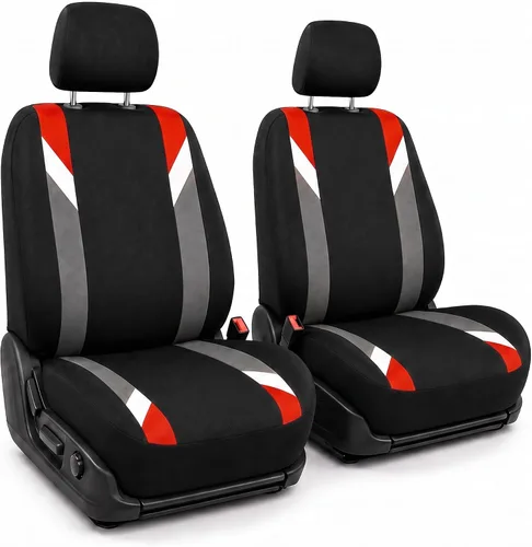 Vista 10 de FH Group Juego delantero de fundas de asientos de automóvil de tela para asientos de respaldo bajo con reposacabezas extraíble, ajuste universal