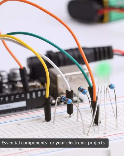 Vista 5 de ELEGOO Surtido de kit de resistencias de 17 valores 1%, 0 Ohm-1M Ohm (paquete de 525) Cumple con RoHS para proyectos electrónicos